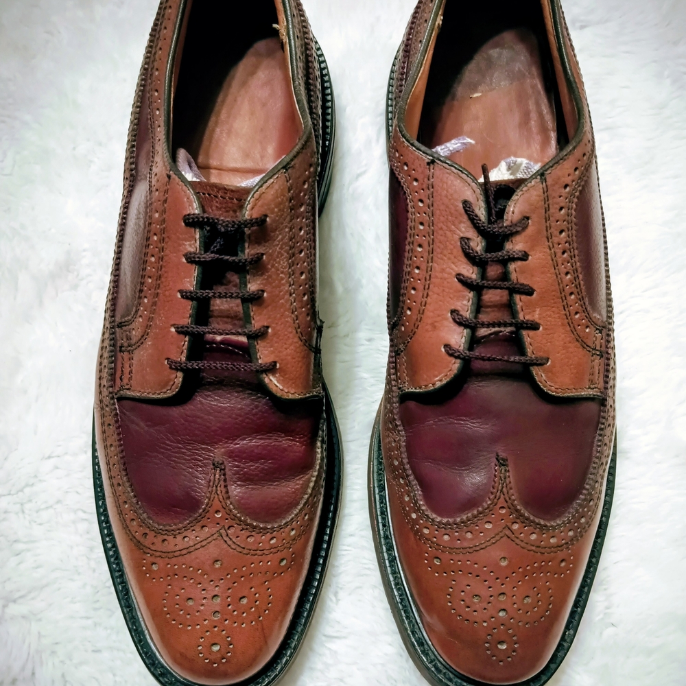 Vintage Dexter Classic Custom Two Tone Longwing Leather Oxfords Size 13 D